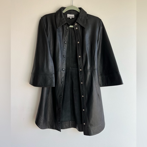 Ganni Black Leather Dress - Picture 4 of 6